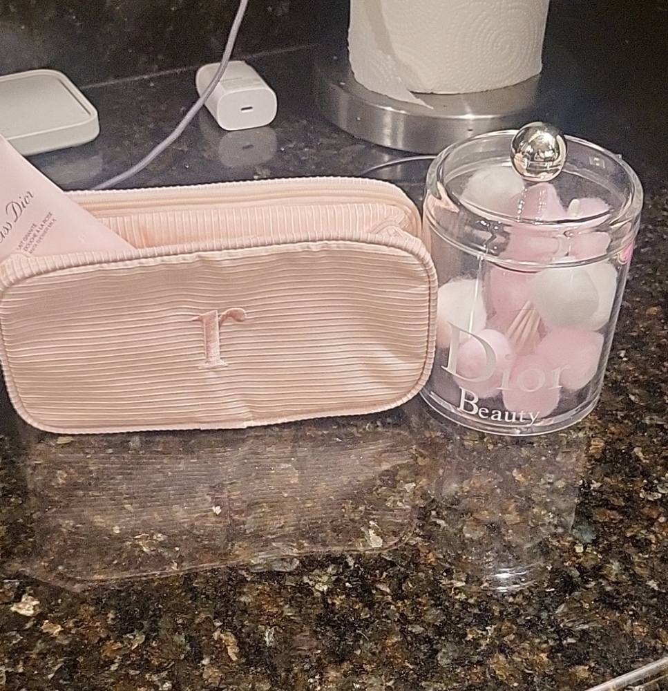 Dior Transparent Makeup Brush Holder ,makeup Case, and Miss Dior Shower Milk